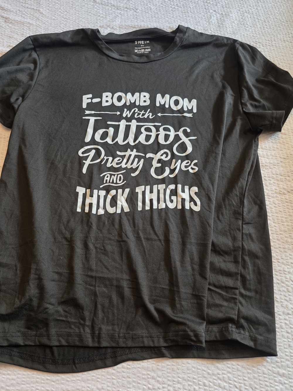 SHEIN Black Graphic 'F-Bomb Mom' Tee Xl